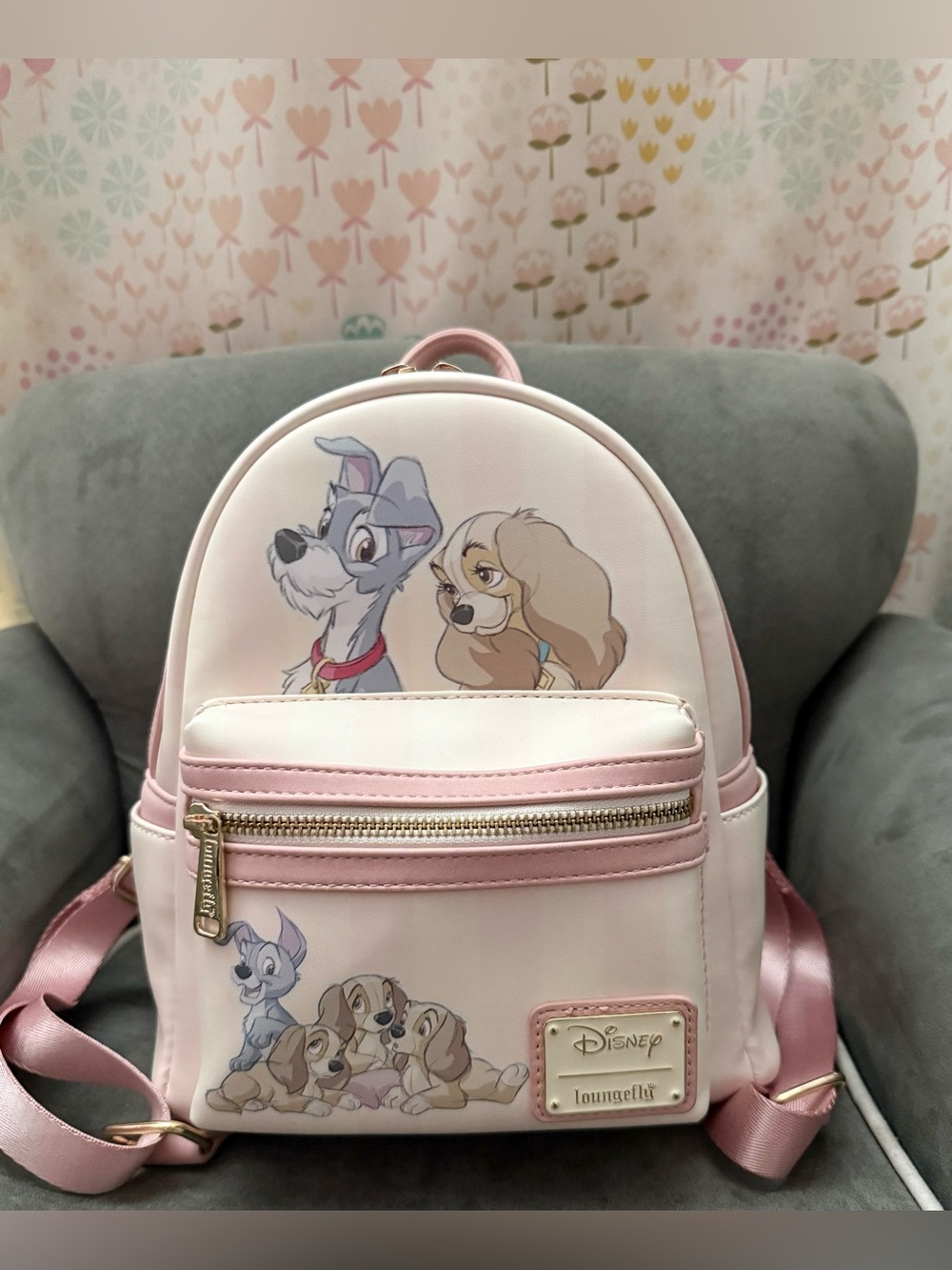 Loungefly Pink Lady & Tramp Mini Backpack Exclusive Rare Design